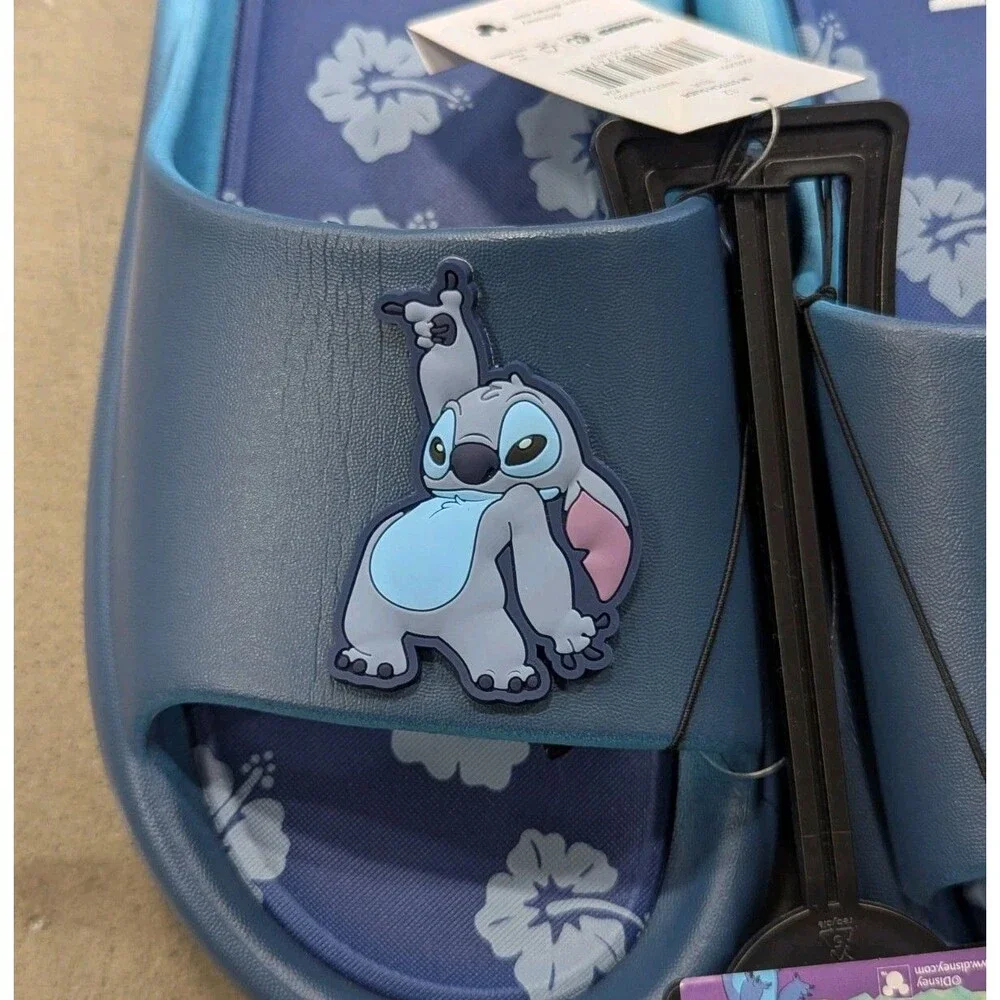 Disney's Lilo & Stich - Men’s Size‎ 12 Stitch Beach Blue Ombre Slide Sandals NWT
